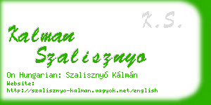 kalman szalisznyo business card
