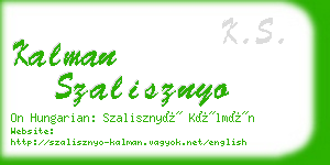 kalman szalisznyo business card